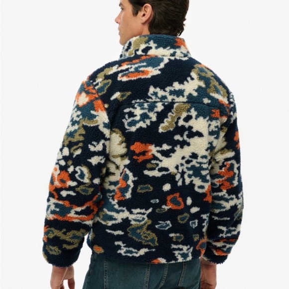 SuperDry: Printed Zip Through Fleece in Lichen Print - Brand New with Tags - Picture 4 of 8